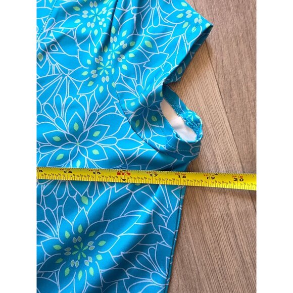 L.L.Bean Womens Floral Pattern Blue Dress S - Picture 8 of 8
